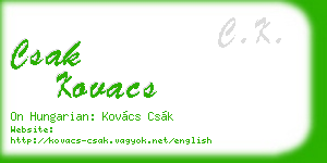 csak kovacs business card
